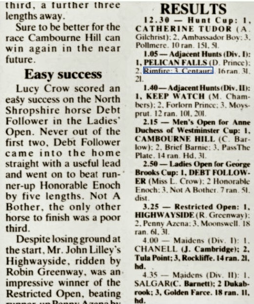 1986 – 15/3/1986 Eaton Hall